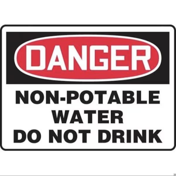 Accuform OSHA DANGER Safety Sign NONPOTABLE SHMCAW124VS SHMCAW124VS - main